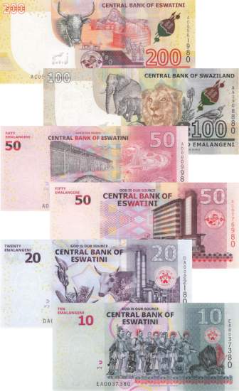 Swaziland Set p42 bis p46 10 bis 200Emalangeni